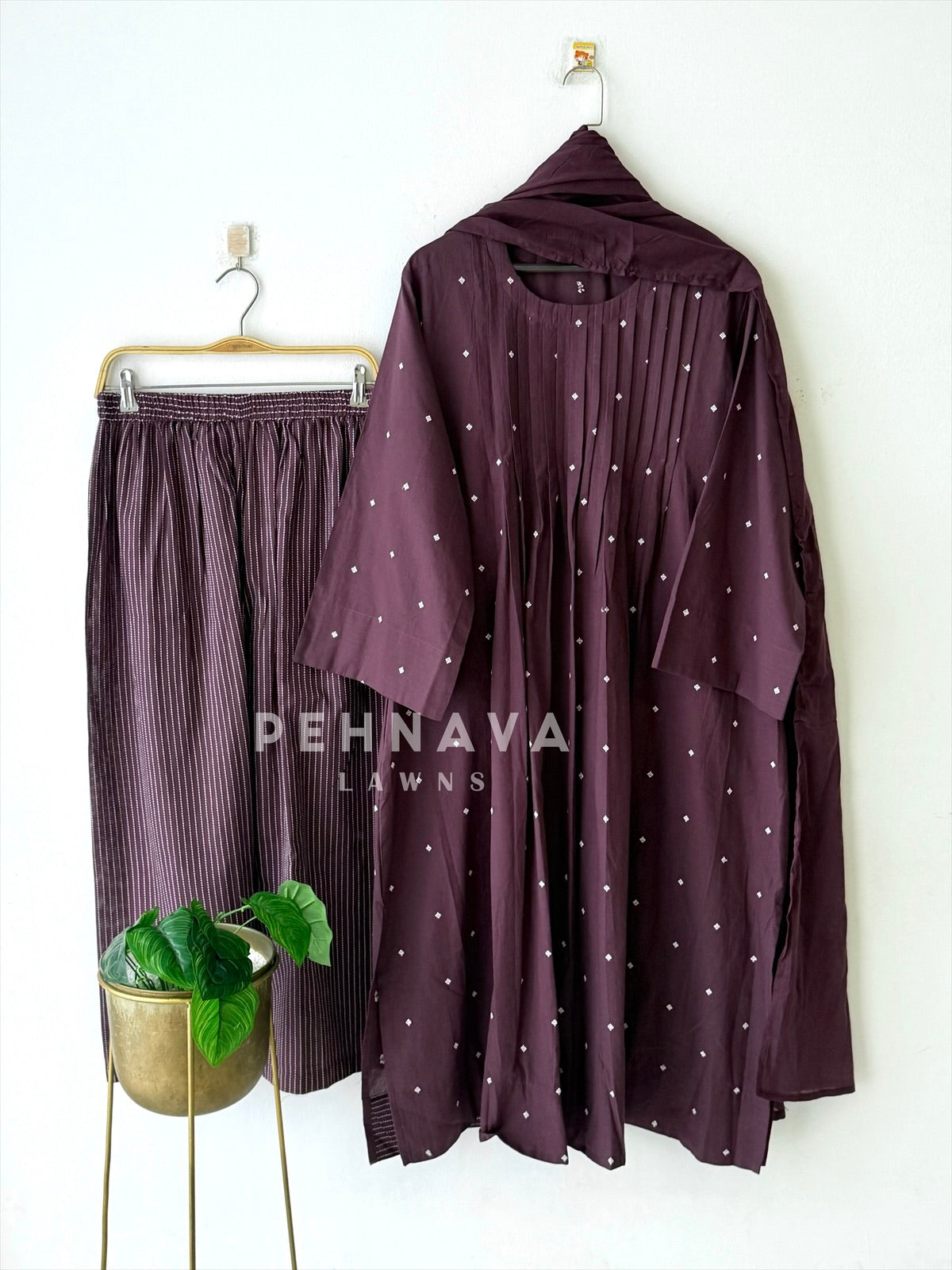 Daily Wear Cotton Pleated Suit Set-6172