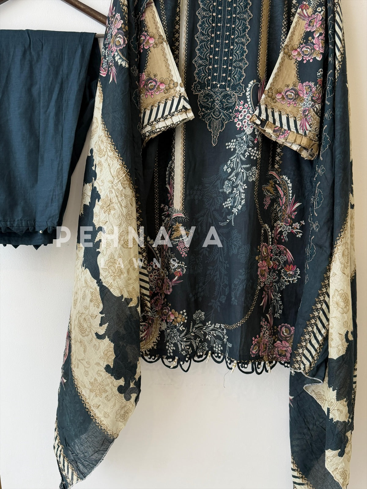 Signature stitched Suit-406 Blue