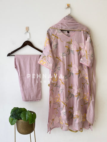 Floral Embroidered Suit Set-13160
