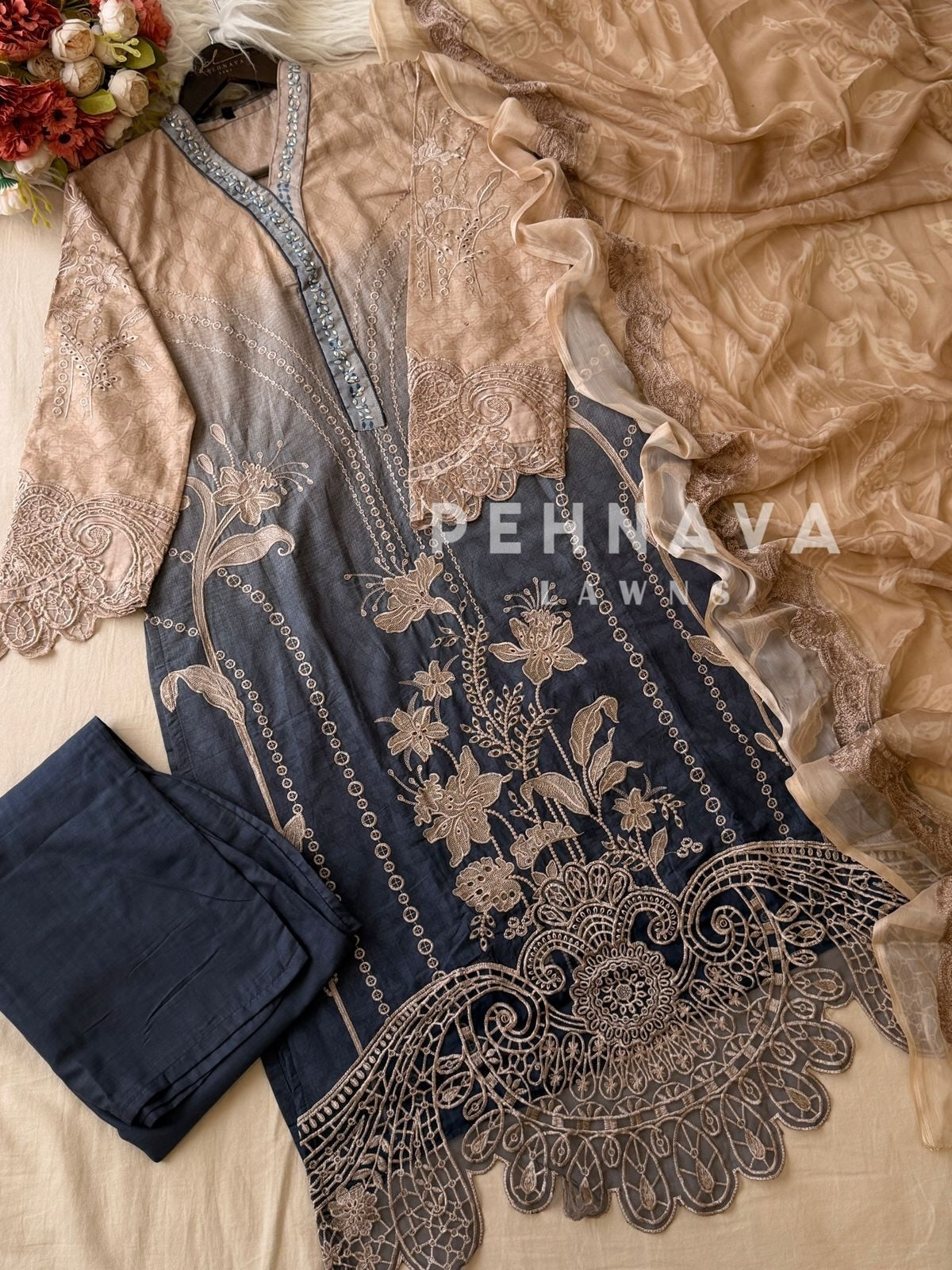 Cut Work Stitched Suit 1831