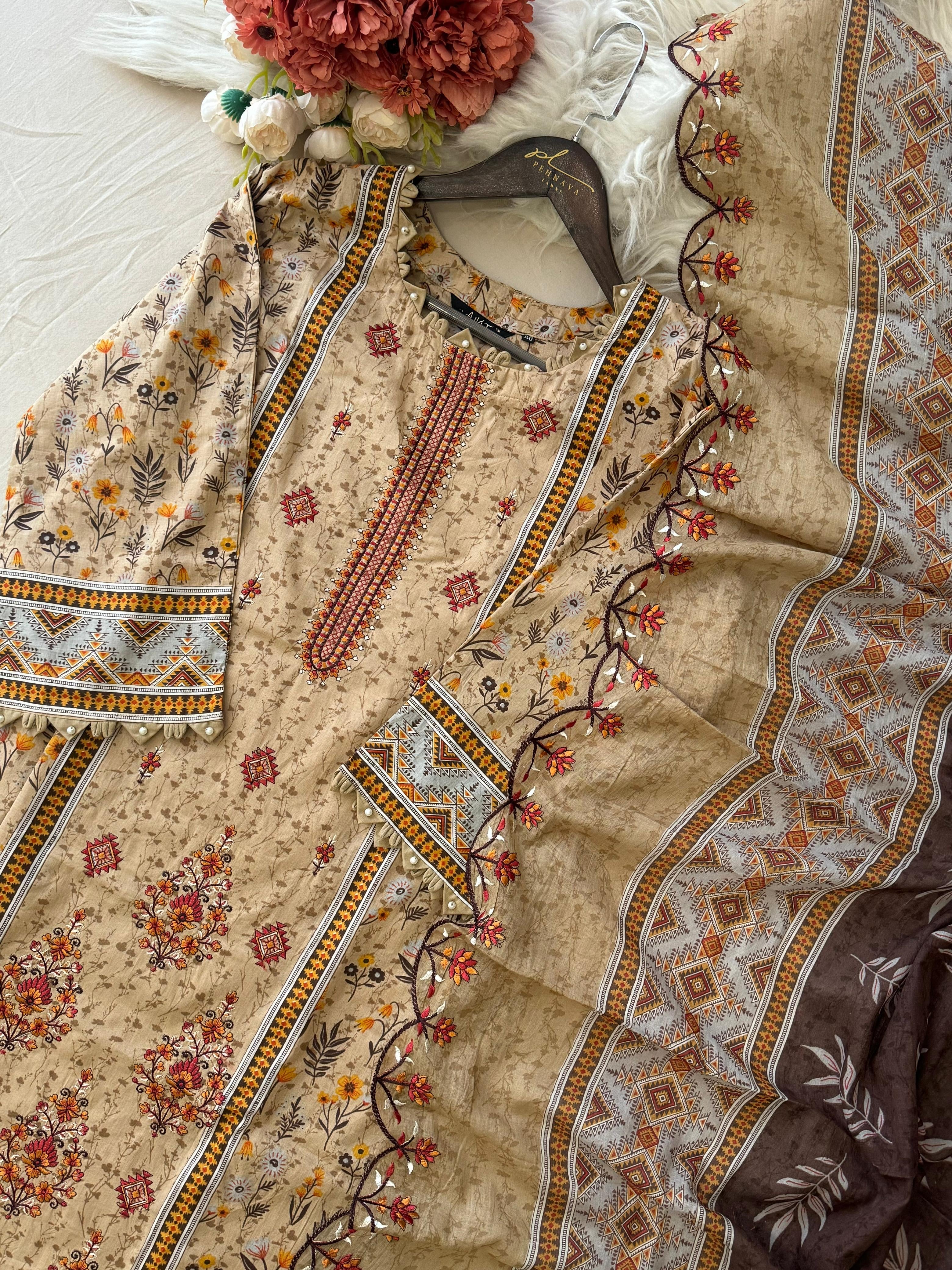 Casual Embroidered Pakistani Suit-7