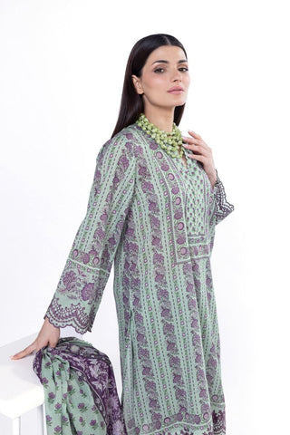 Khaadi Unstitched embroidered Lawn suit-0102