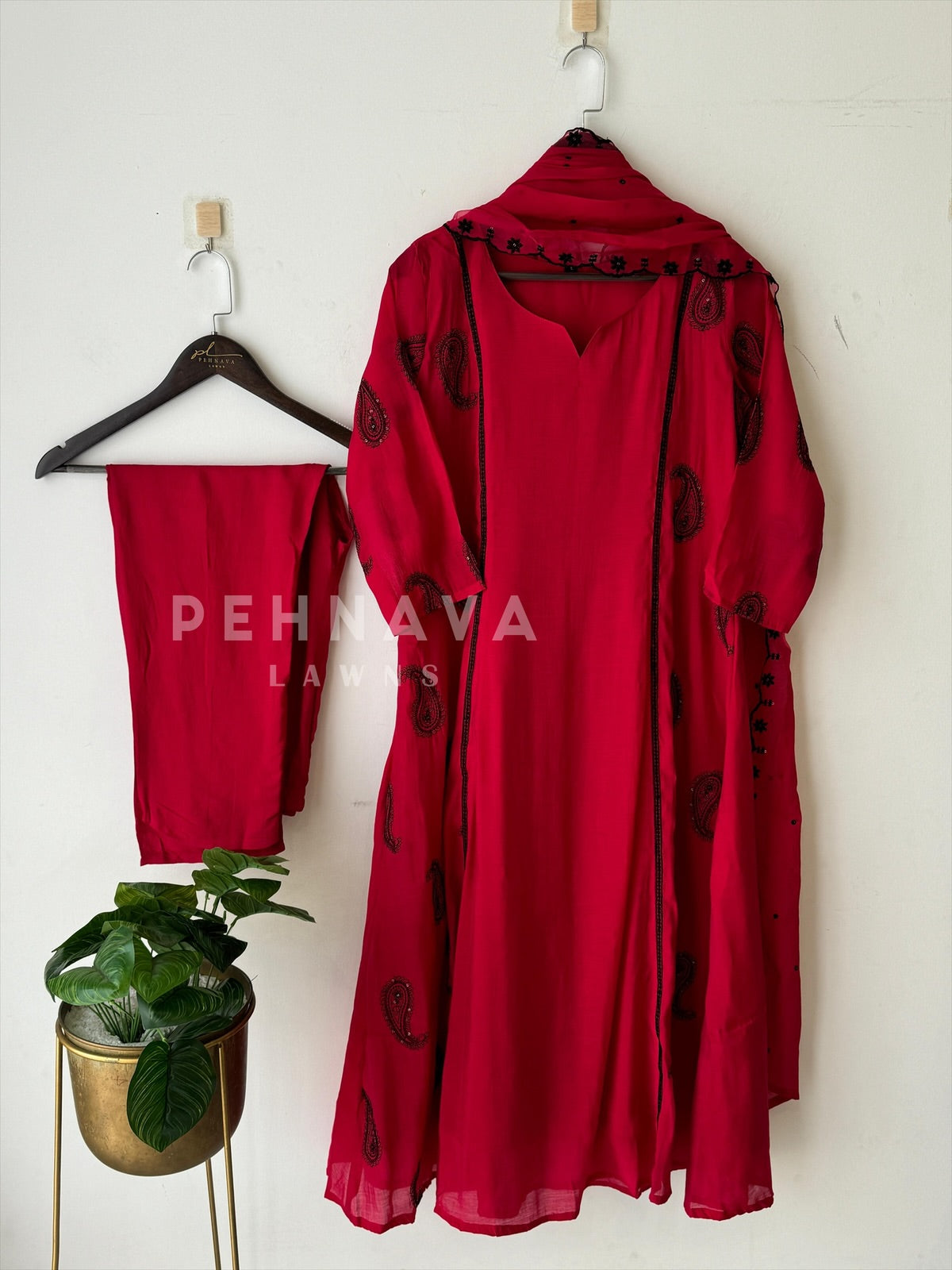 Chanderi Embroidery Suit Set-22158