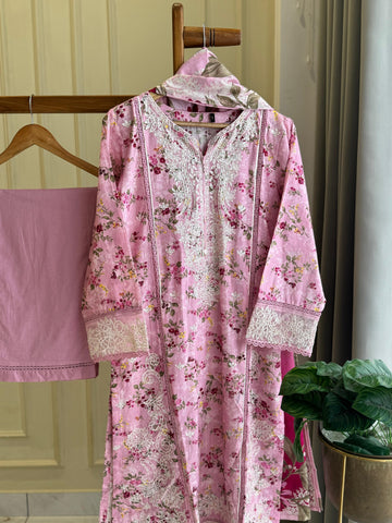 Premium Hand Embroidery Lawn Suit-5