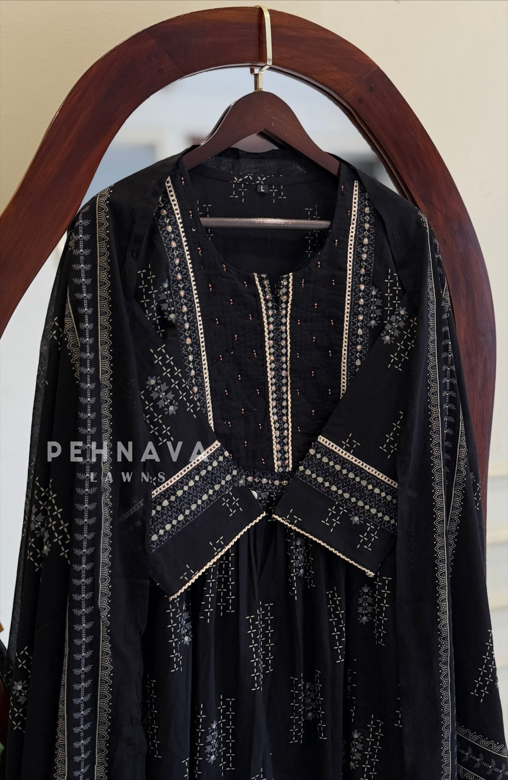 Ethnic Print Three Piece Suit