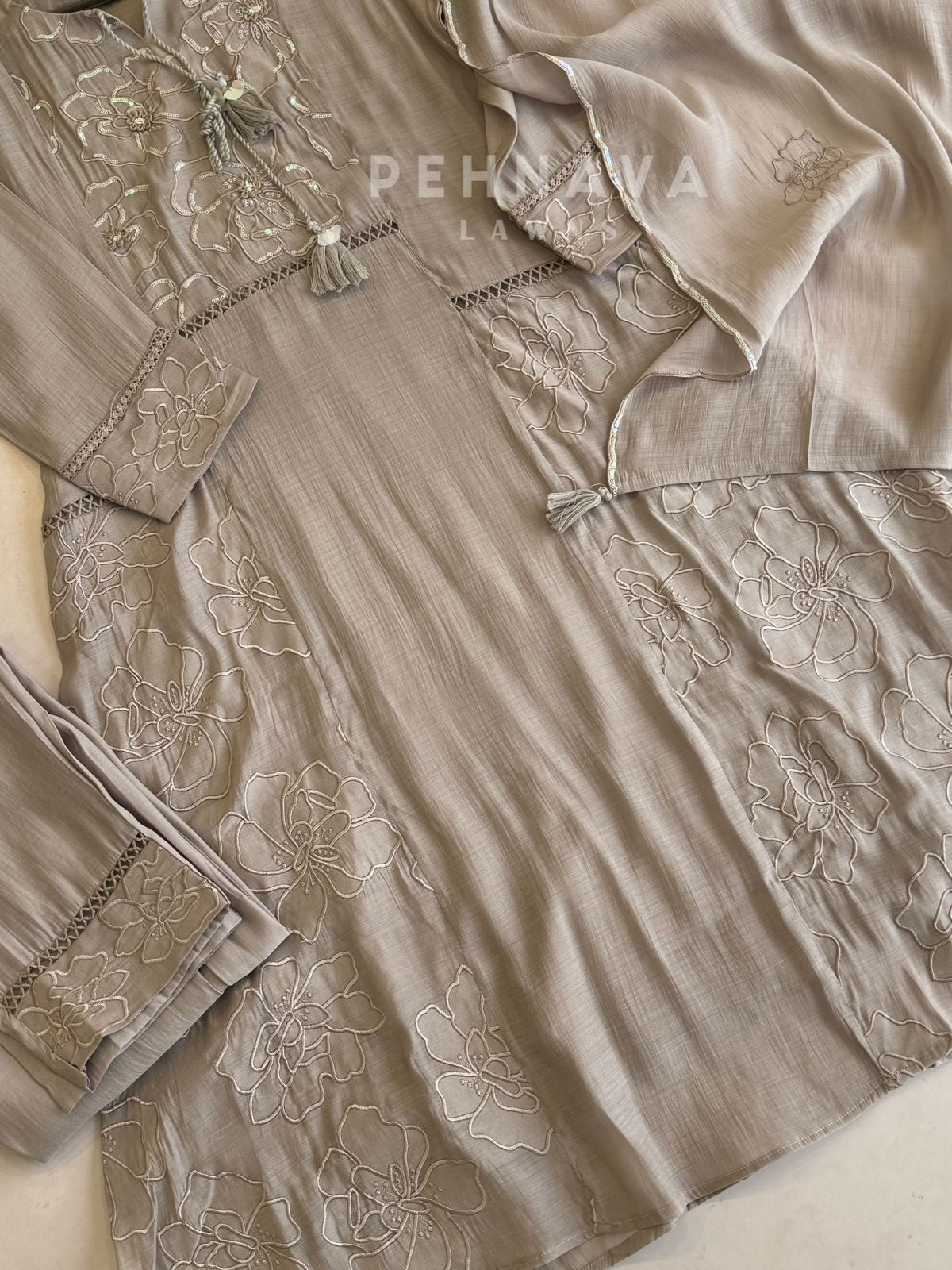 Embroidered Chanderi Suit-12682