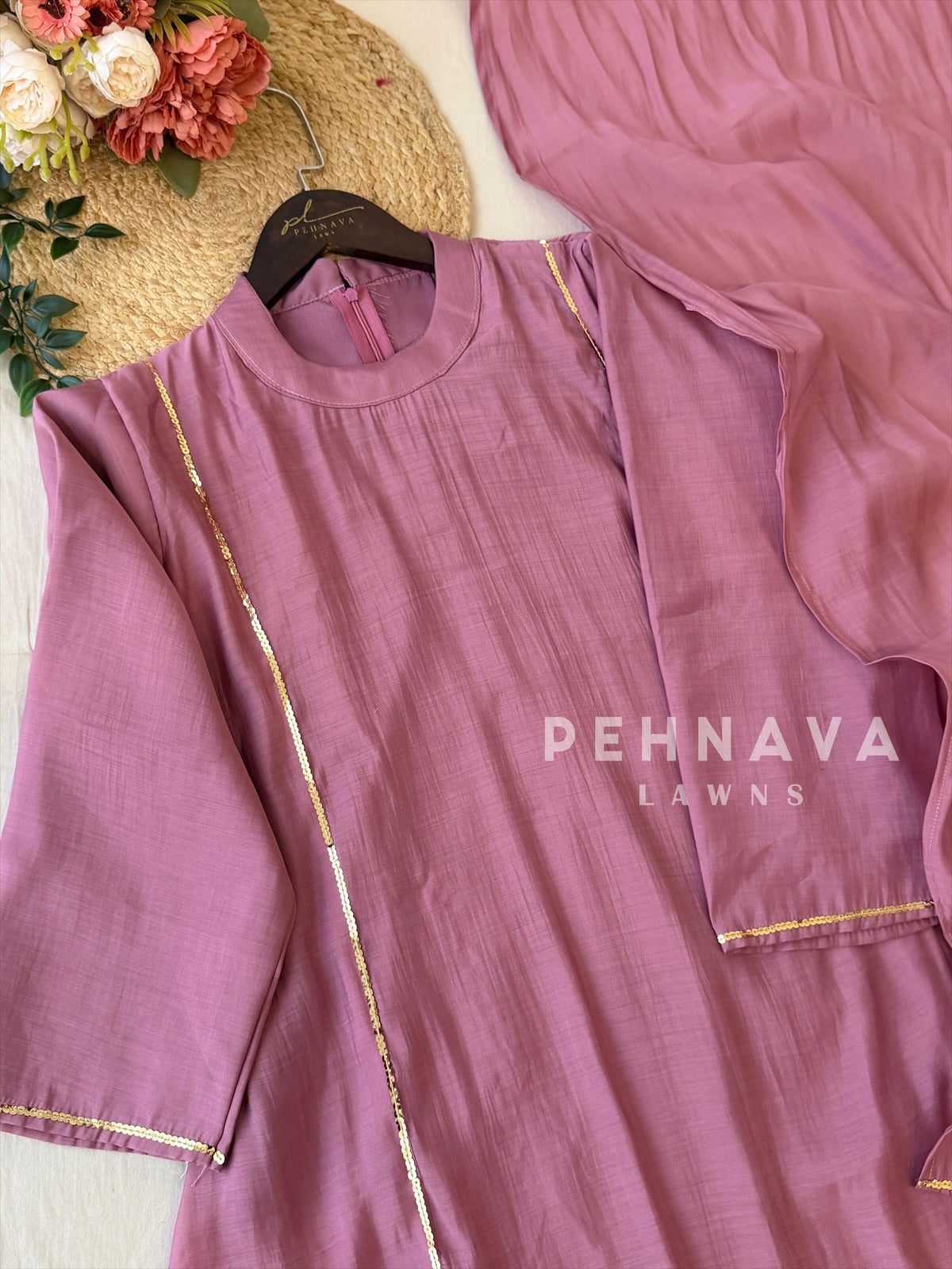 Panel Cut Full Flaired Anarkali-Pink 5915 - Pehnava Lawns