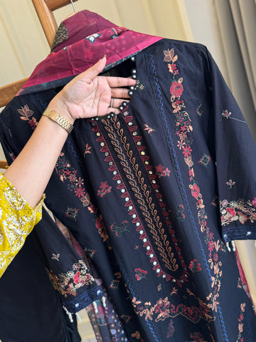 New Stitched Embellished Floral Suit-2