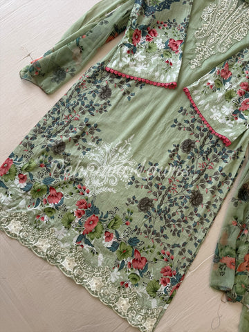 Cotton Suit Featuring Embroidery patches-1118