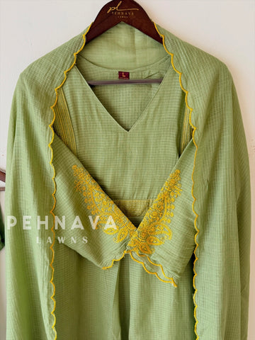 Cotacheck Embroidered Suit 13081