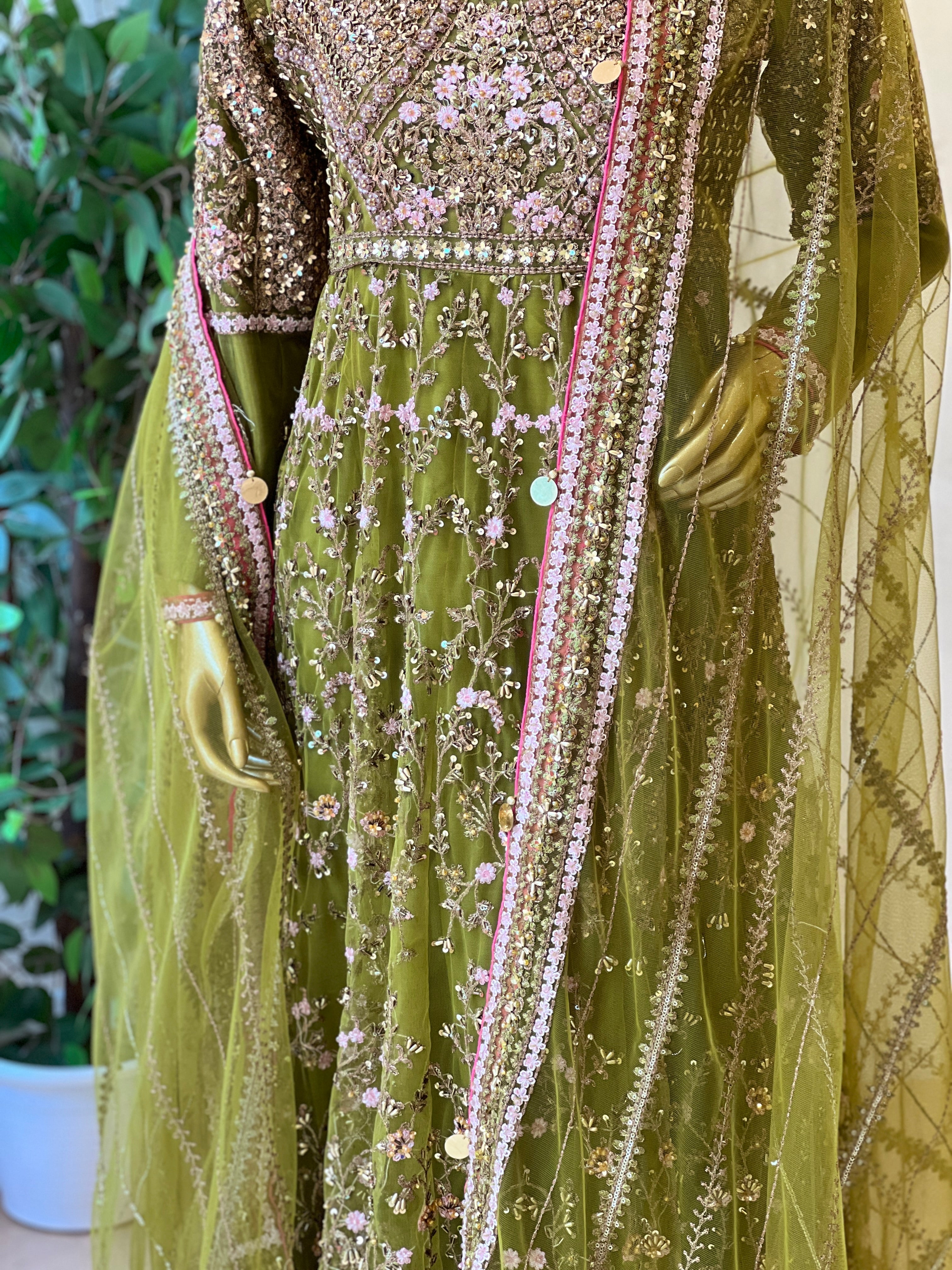 Premium Handworked Bridal Anarkali Suit-5869 - Pehnava Lawns