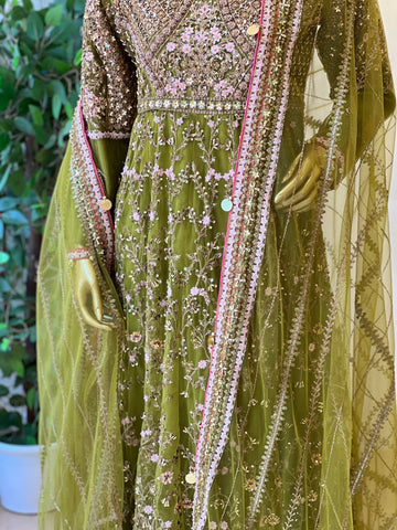 Premium Handworked Bridal Anarkali Suit-5869 - Pehnava Lawns