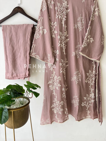 Floral Vine Embroidered Suit-4106