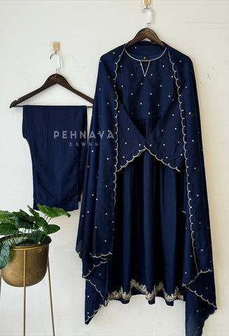 Muslin Gold Embroidery Suit 12601