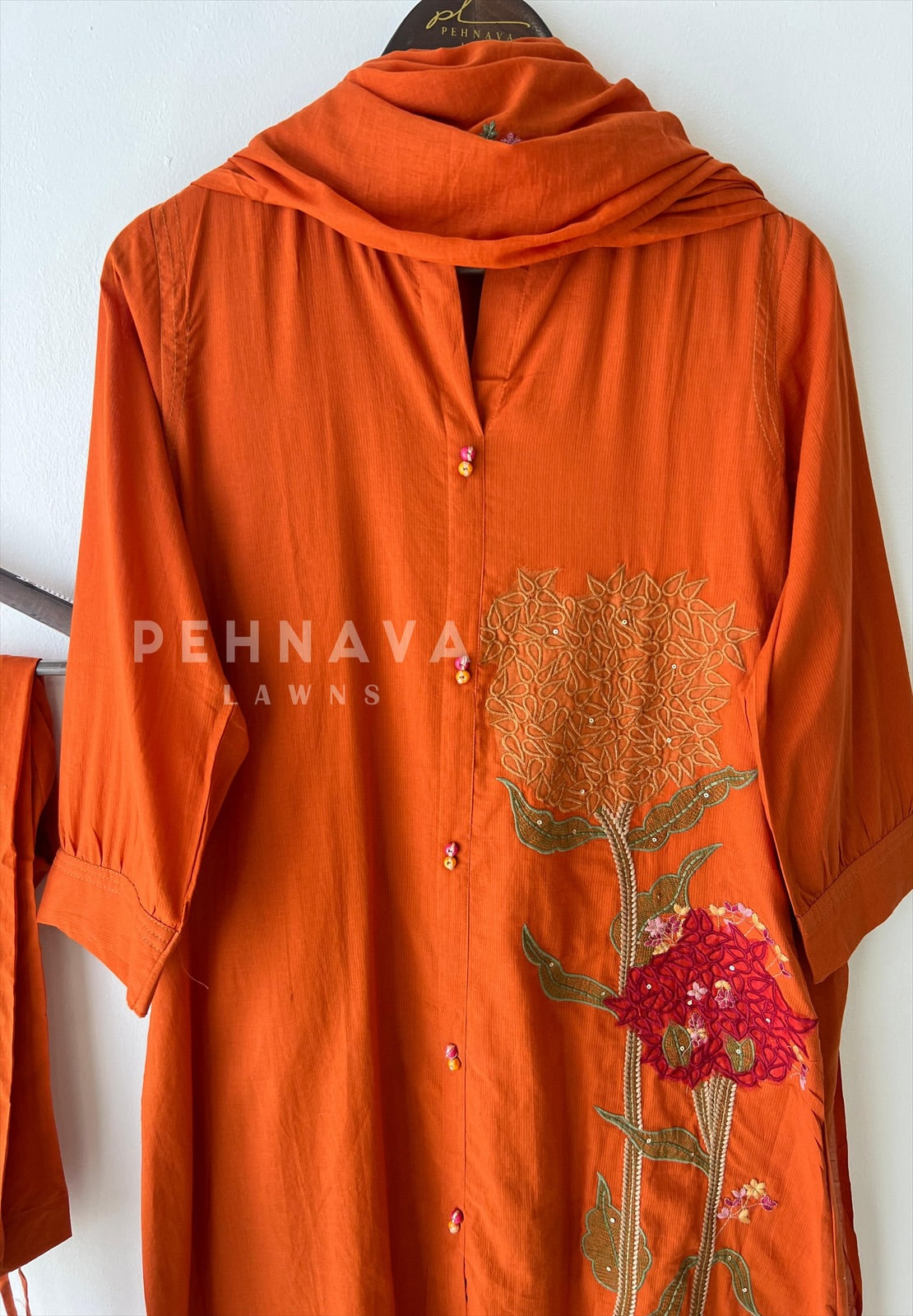 Orange Embroidered Suit No.26