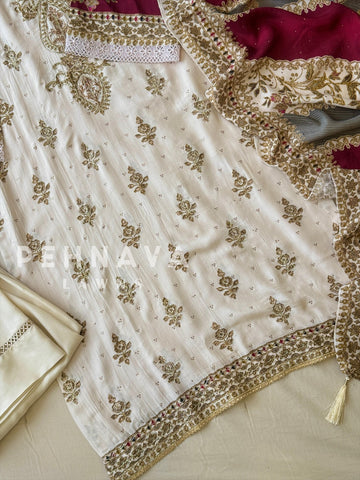 Muslin Unstitched Suit-319B - Pehnava Lawns