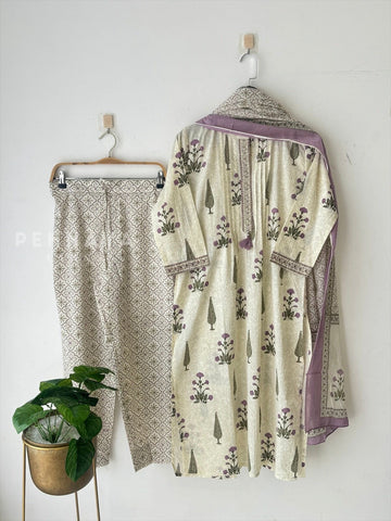Signature Print Cotton Suit Set 12609