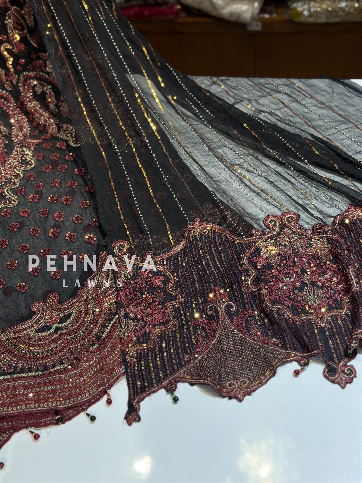 Heavy Embroidery Chiffon Suit