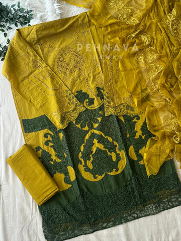 Multi Shaded Suit With Appliqué Design-1286 - Pehnava Lawns