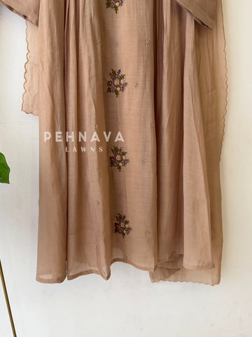 Floral Embroidered Pleated Ensemble 1681
