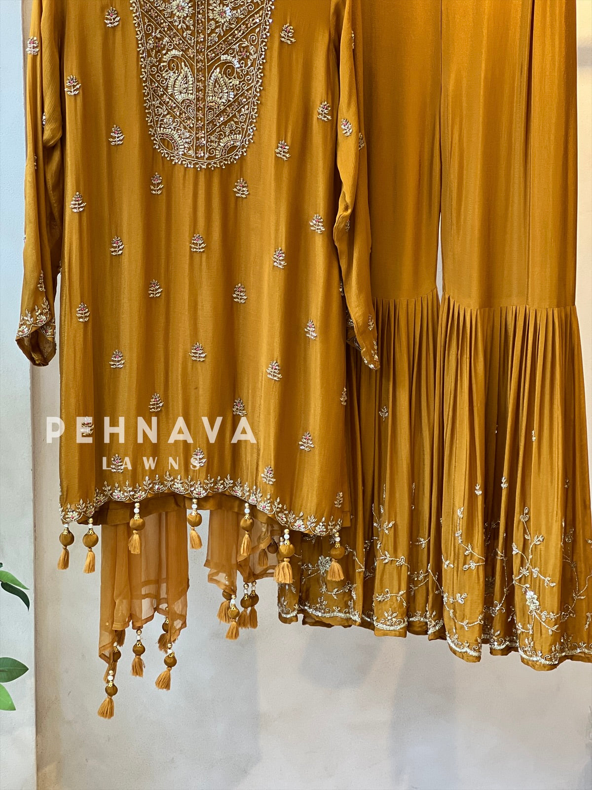 Premium hand worked sharara suit