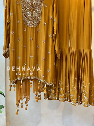 Premium hand worked sharara suit