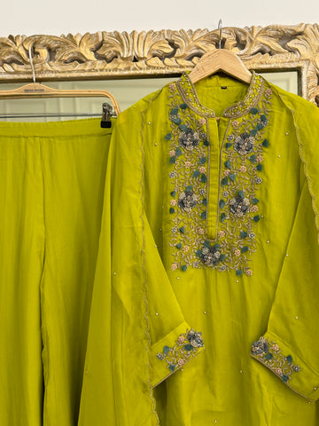 Indo western hand worked suit-green2170