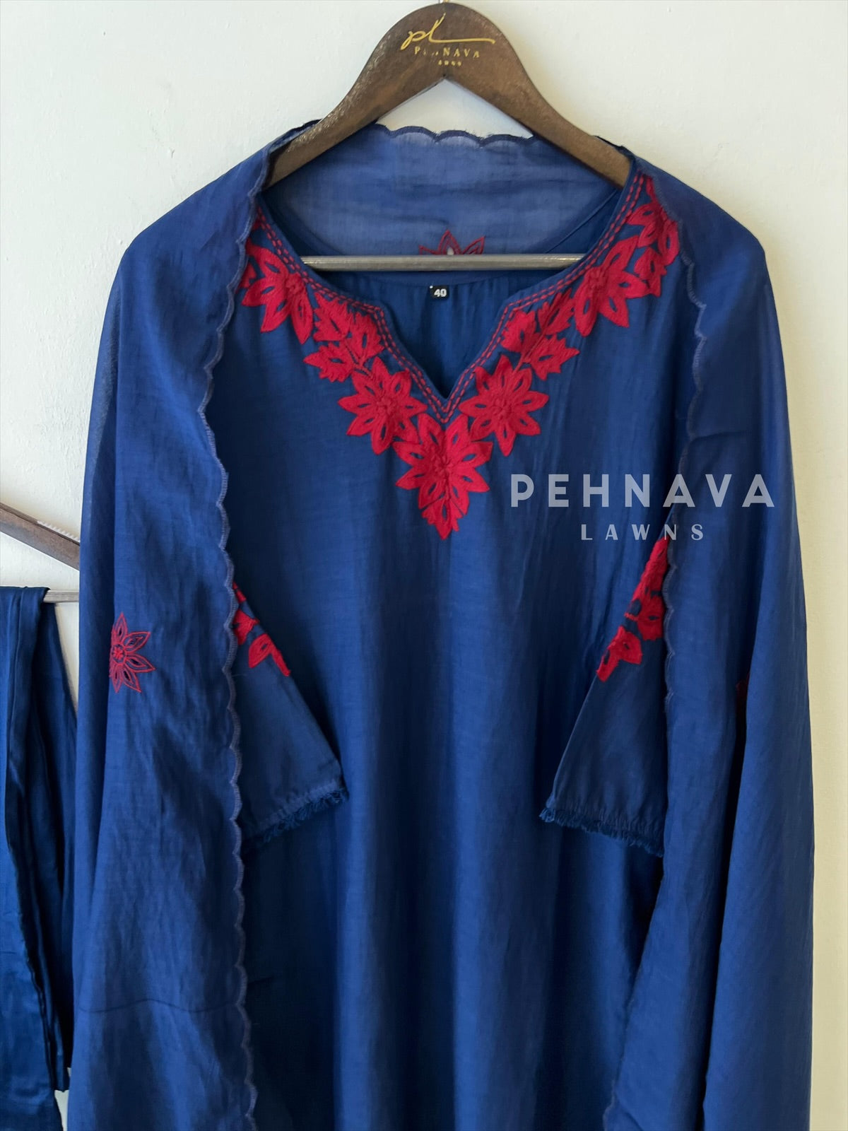 Embroidered Chanderi Suit