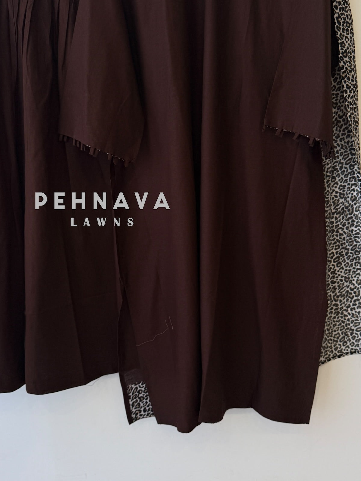 Animal Printed Dupatta Three Piece Set-2396
