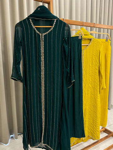 Front-Slitted Handworked Georgette Suit-4959