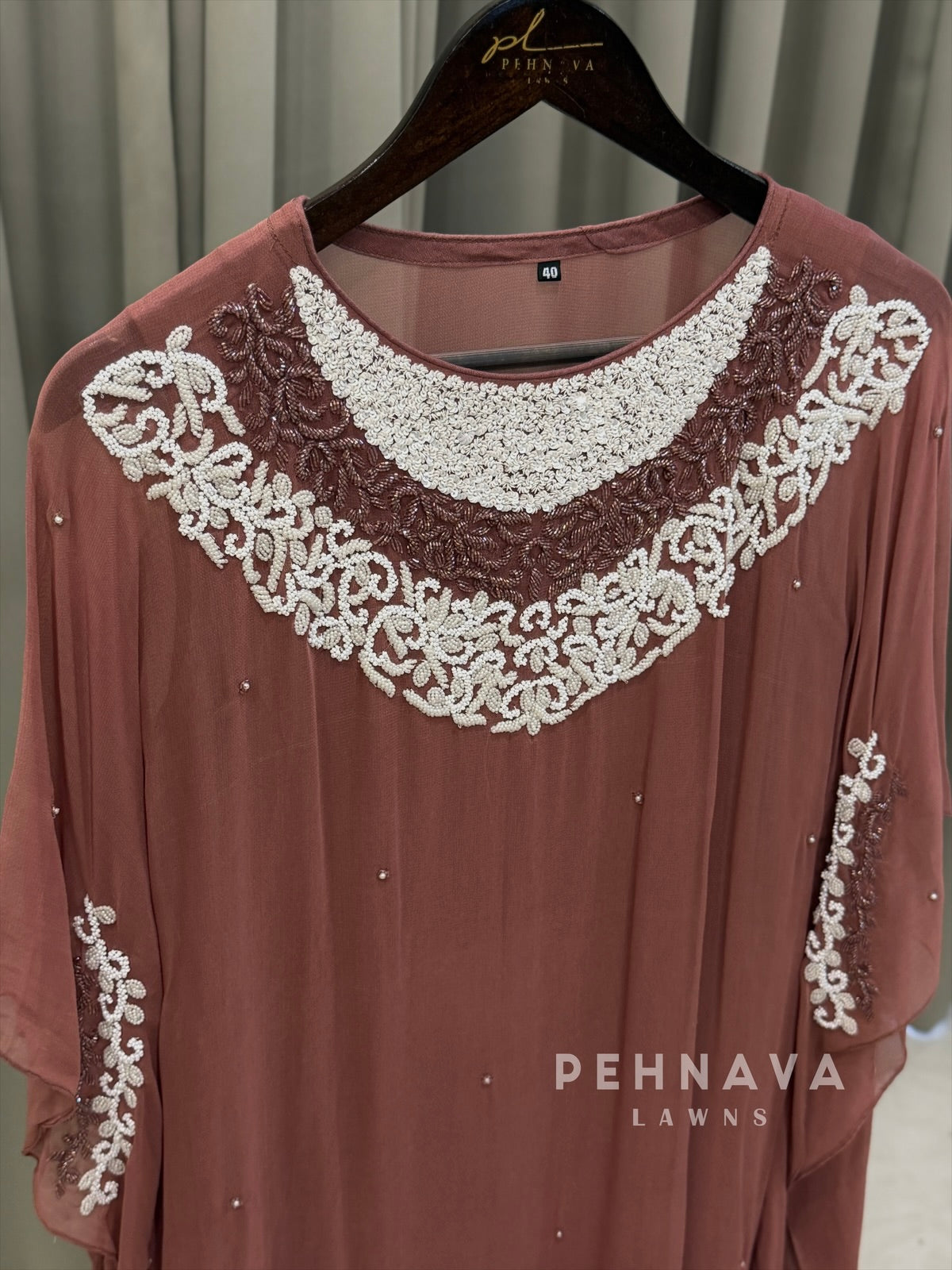 Pearl Embroidered Kaftan Set
