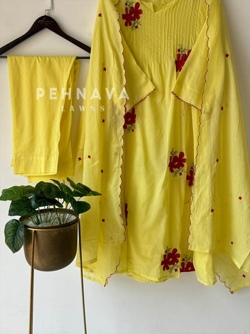Cotton Floral Embroidered Suit-15441 - Pehnava Lawns