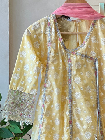 Kids party wear -ready to wear MKD-EF25–09-YELLOW - Pehnava Lawns
