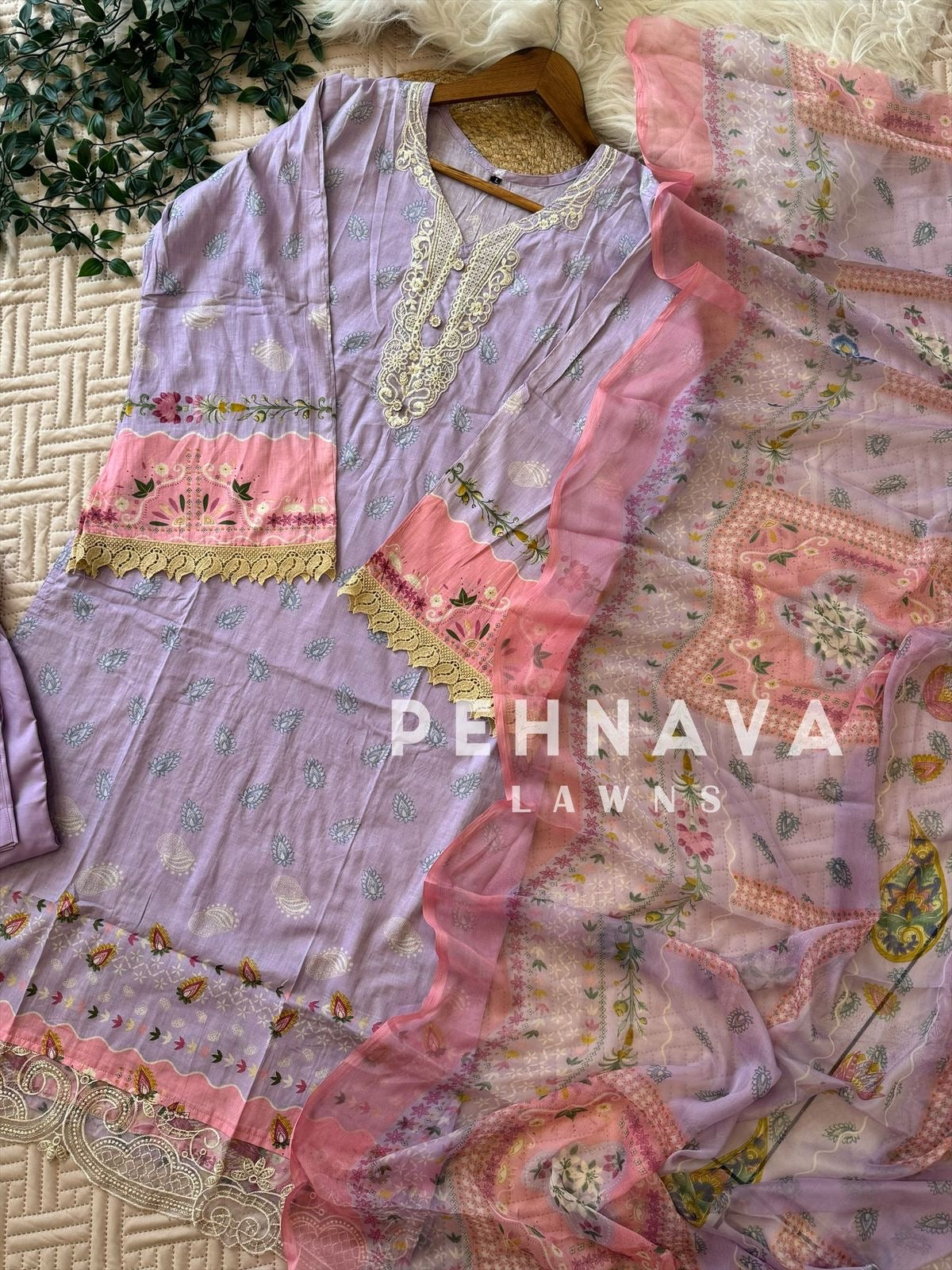 Purple Casual Cotton Suit-1298