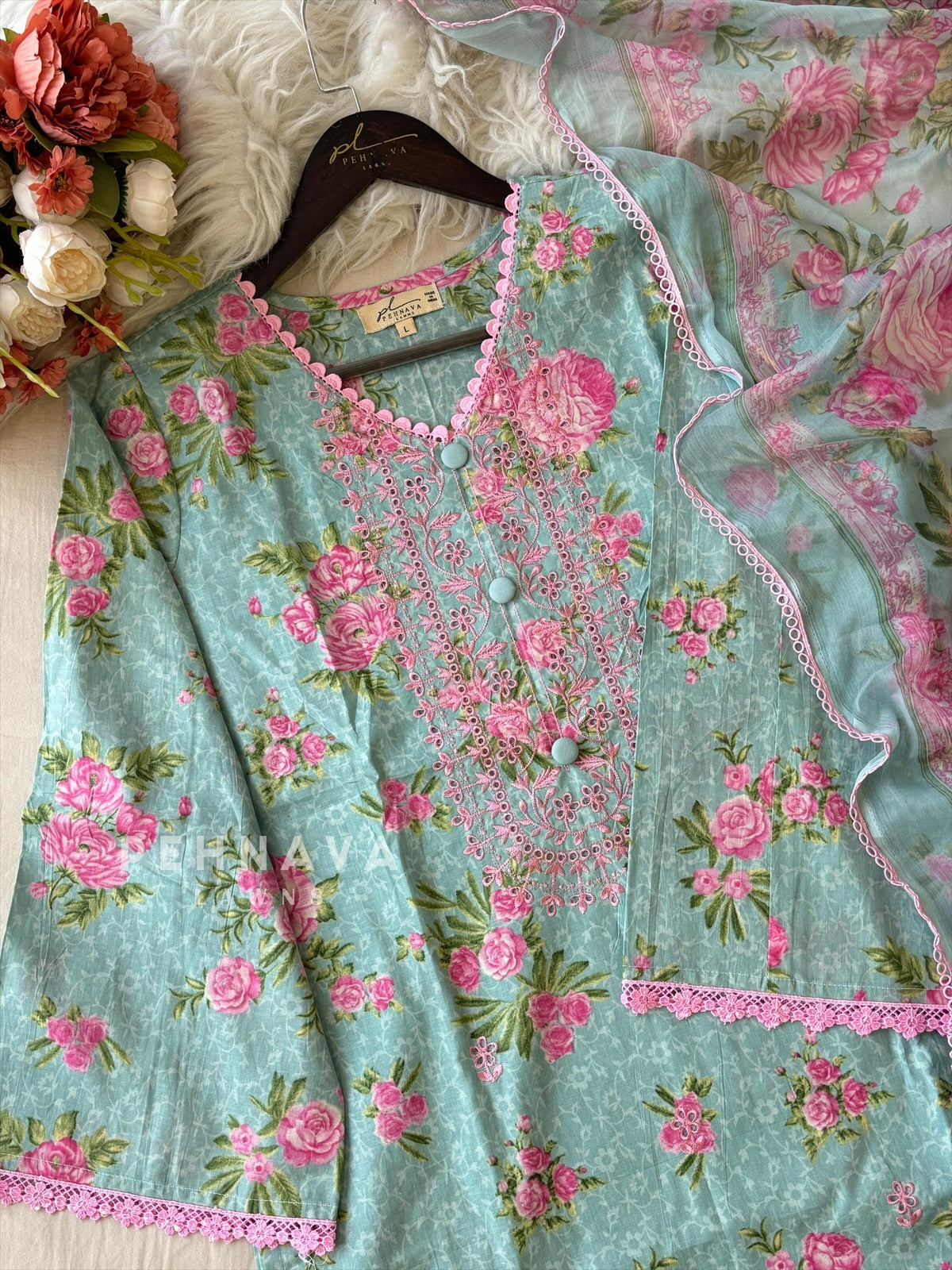 Light Blue Floral Suit-AZ-1398