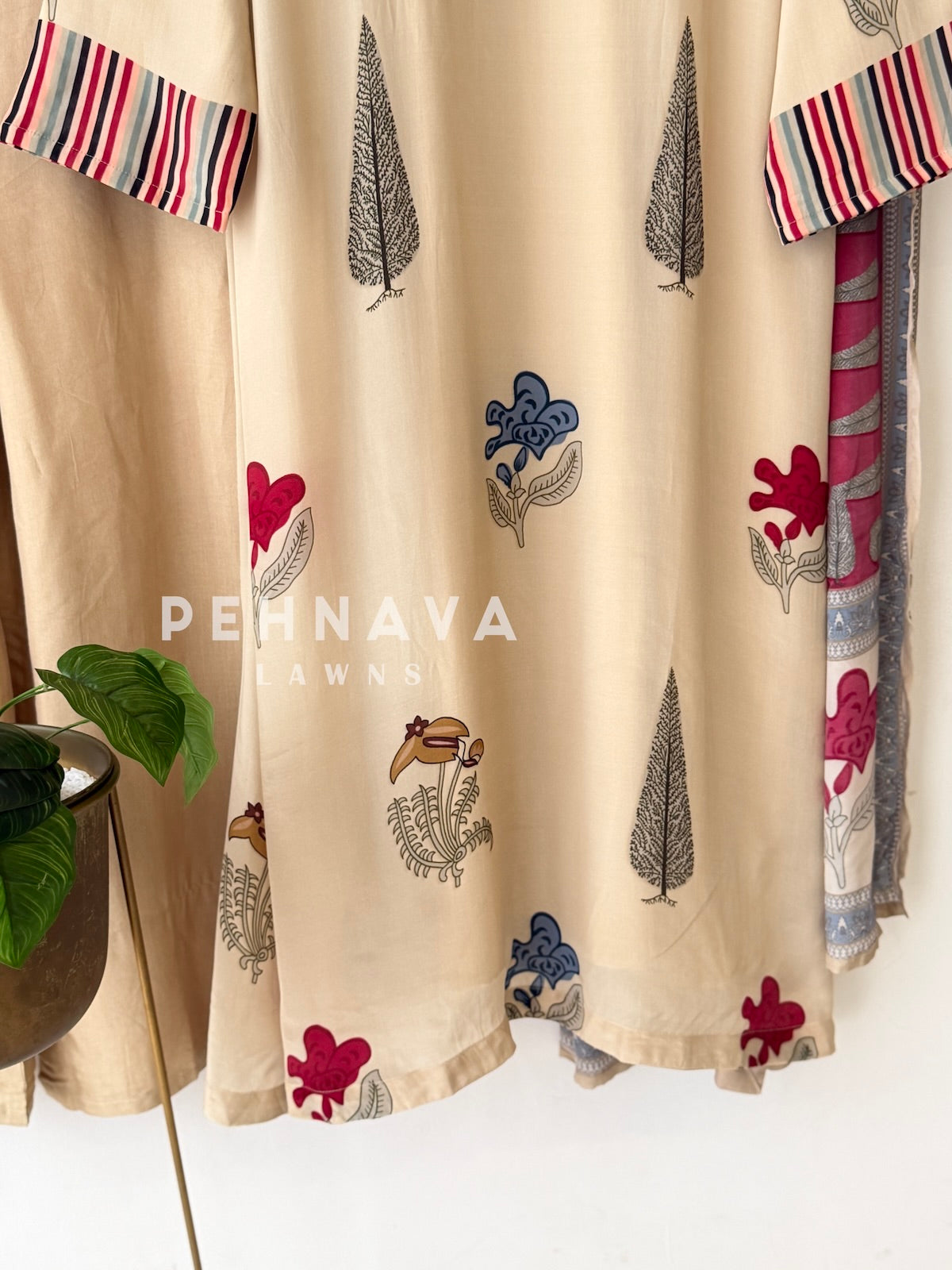 Daily Wear Printed Crepe Three Piece Set-6219