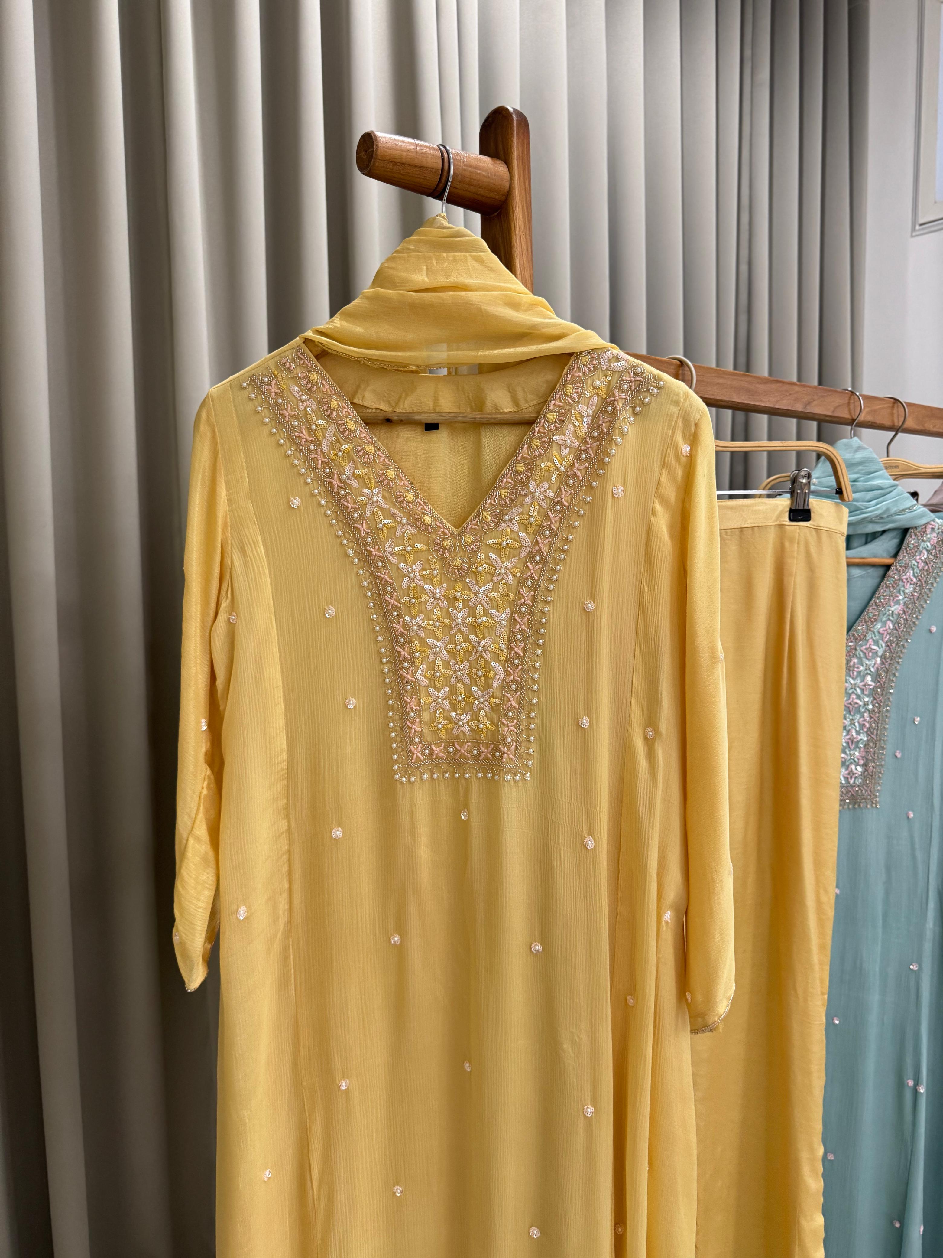 Chinnon ready to wear suit with Neck detailings