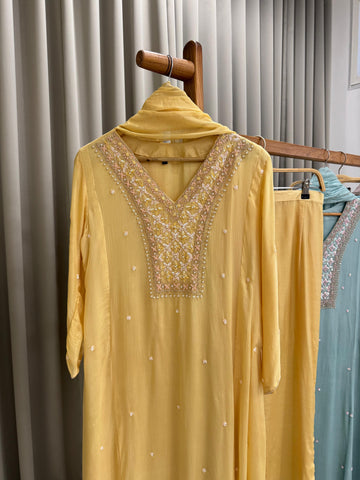 Chinnon ready to wear suit with Neck detailings
