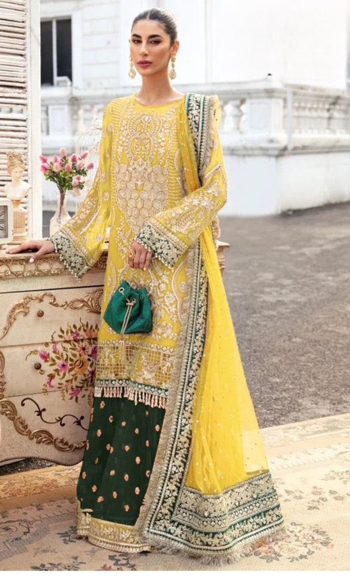 Georgette embroidered party wear -13007