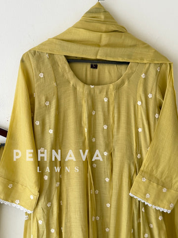Floral Embroidered Imported Suit-13161