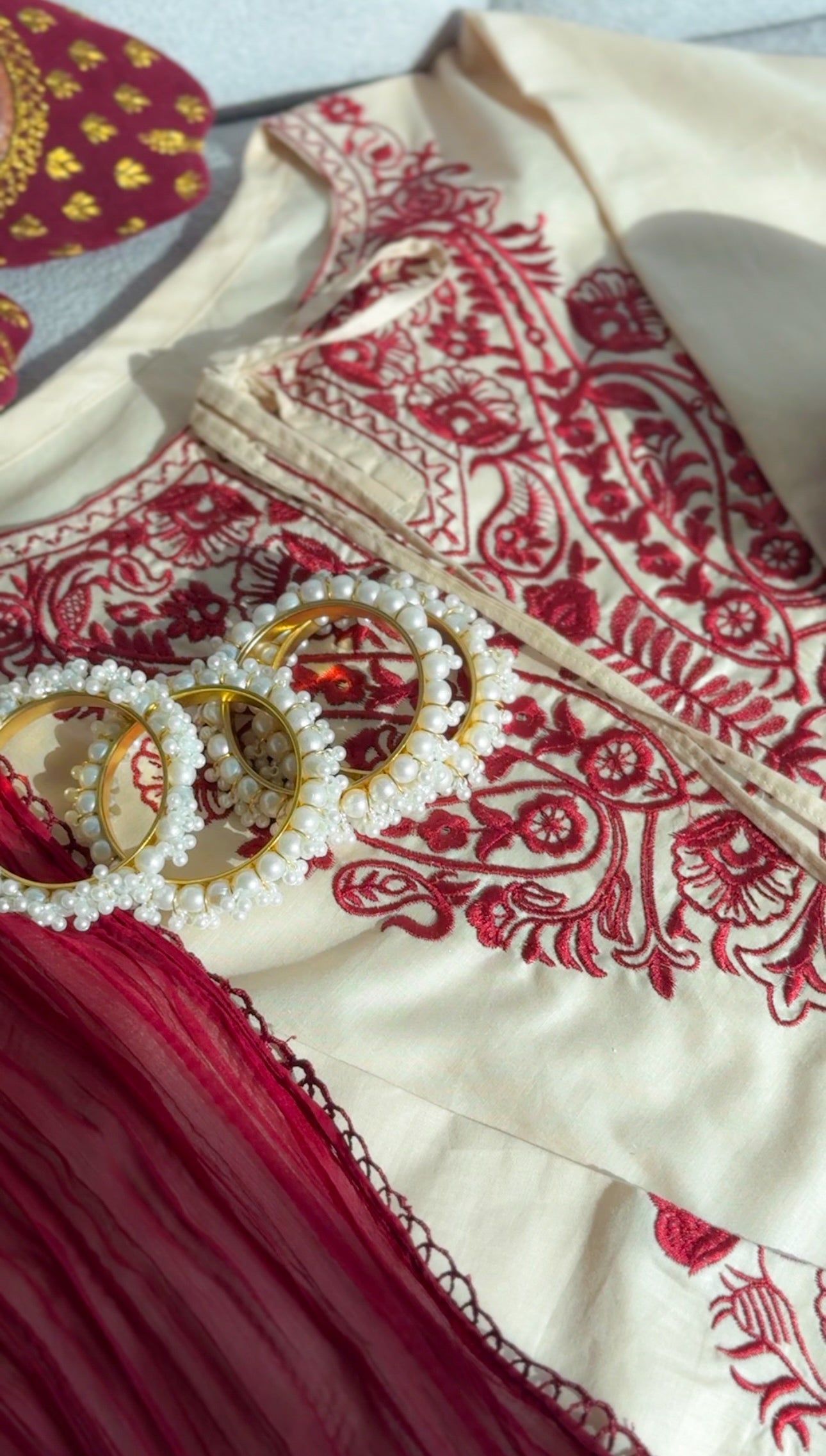 Embroiza Pakistani Modern Two Piece Suit-Beige