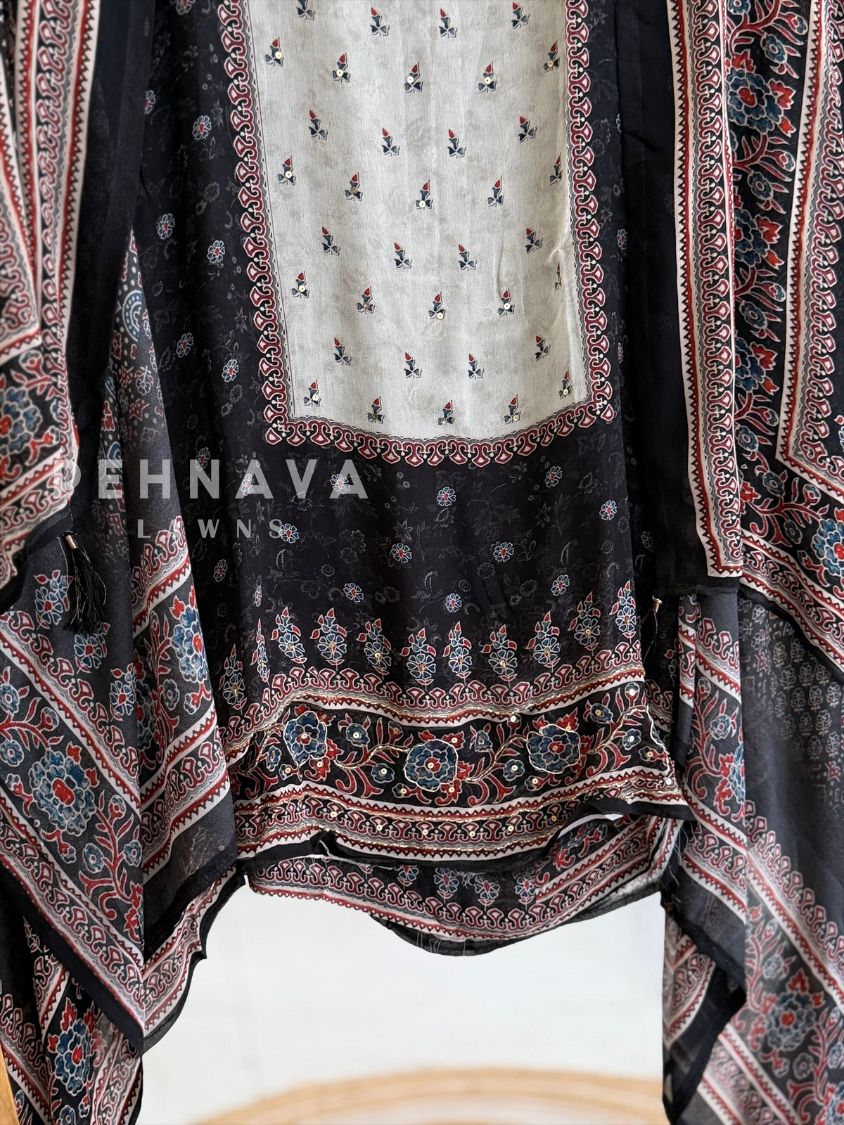 Ajrakh Panel Printed Suit Set