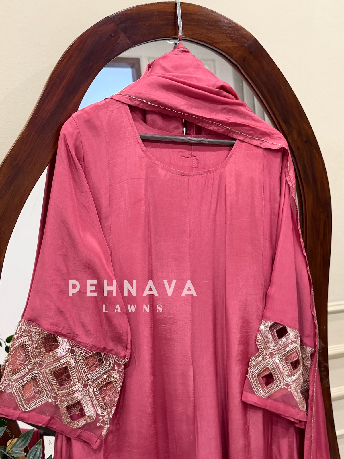 Sleeve Embellished Three Piece Set-6214