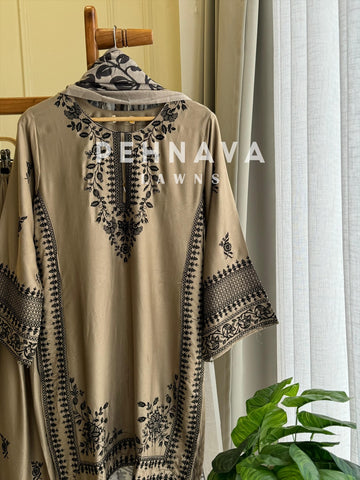 Minimal Embroidered Rayon Ethnic Set