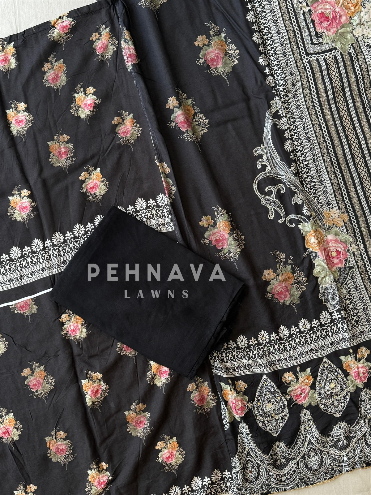 Muslin Unstitched Suit-KT-342 - Pehnava Lawns
