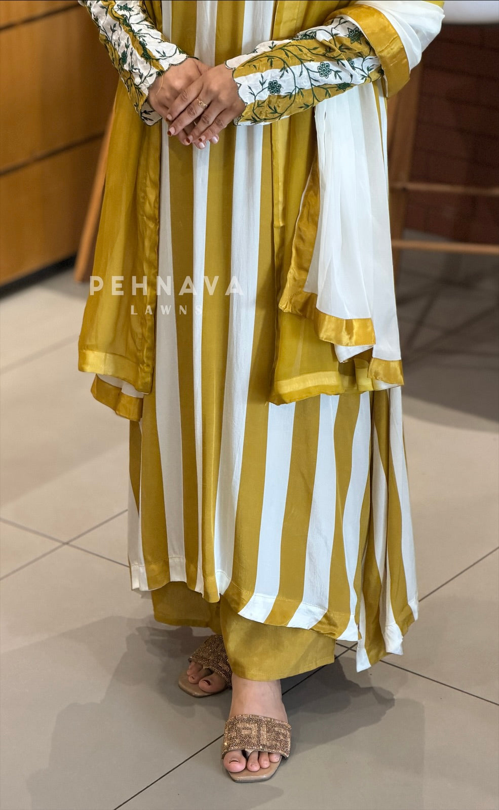 Embroidered Crepe Suit Set