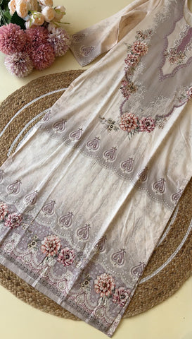 Pure cotton pakistani pattern suit with pure cotton scalloped dupatta