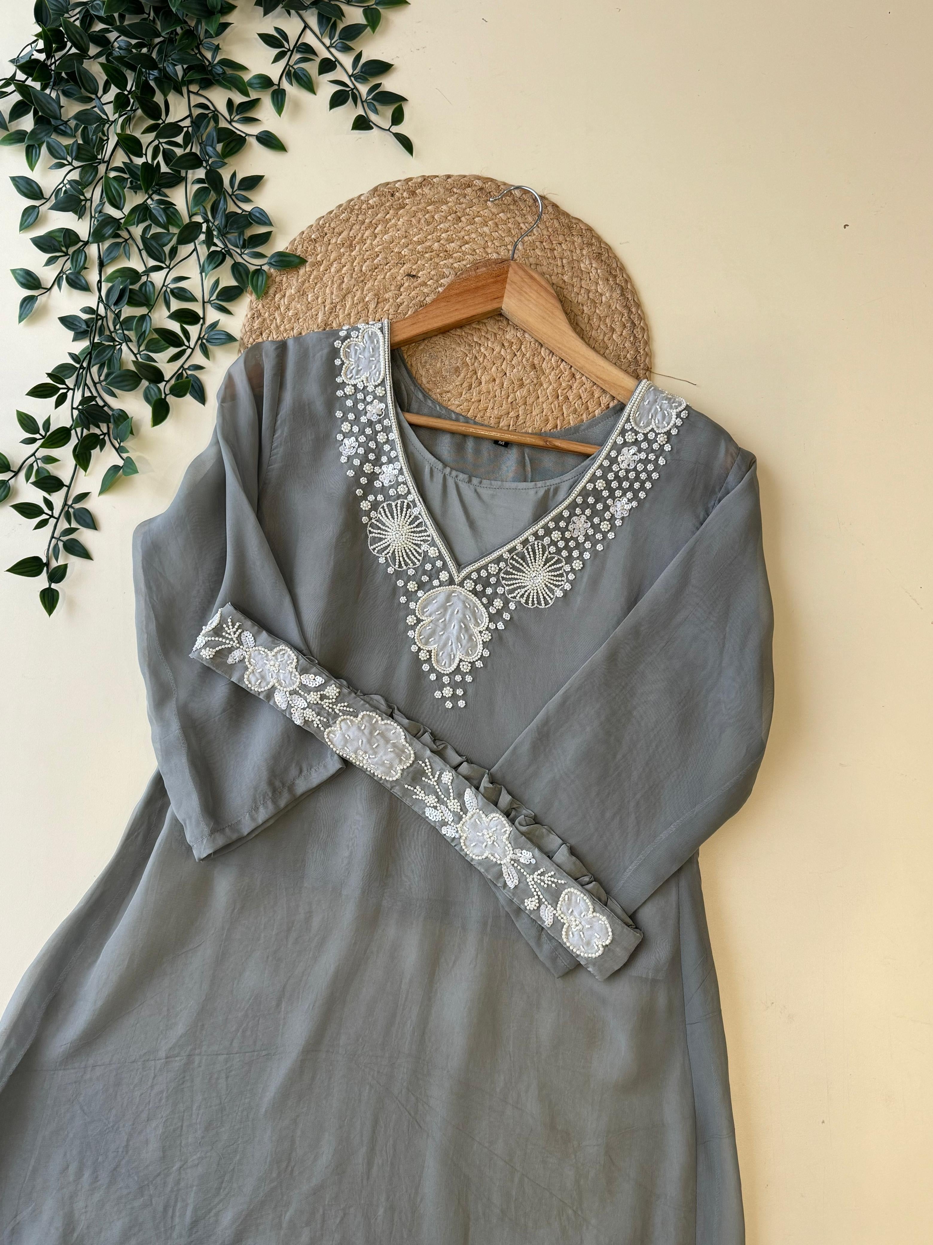 Indo-Western Hand-worked 2pc suit-34789