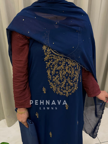 Premium Handworked Chiffon Unstitched Suit-SM-806