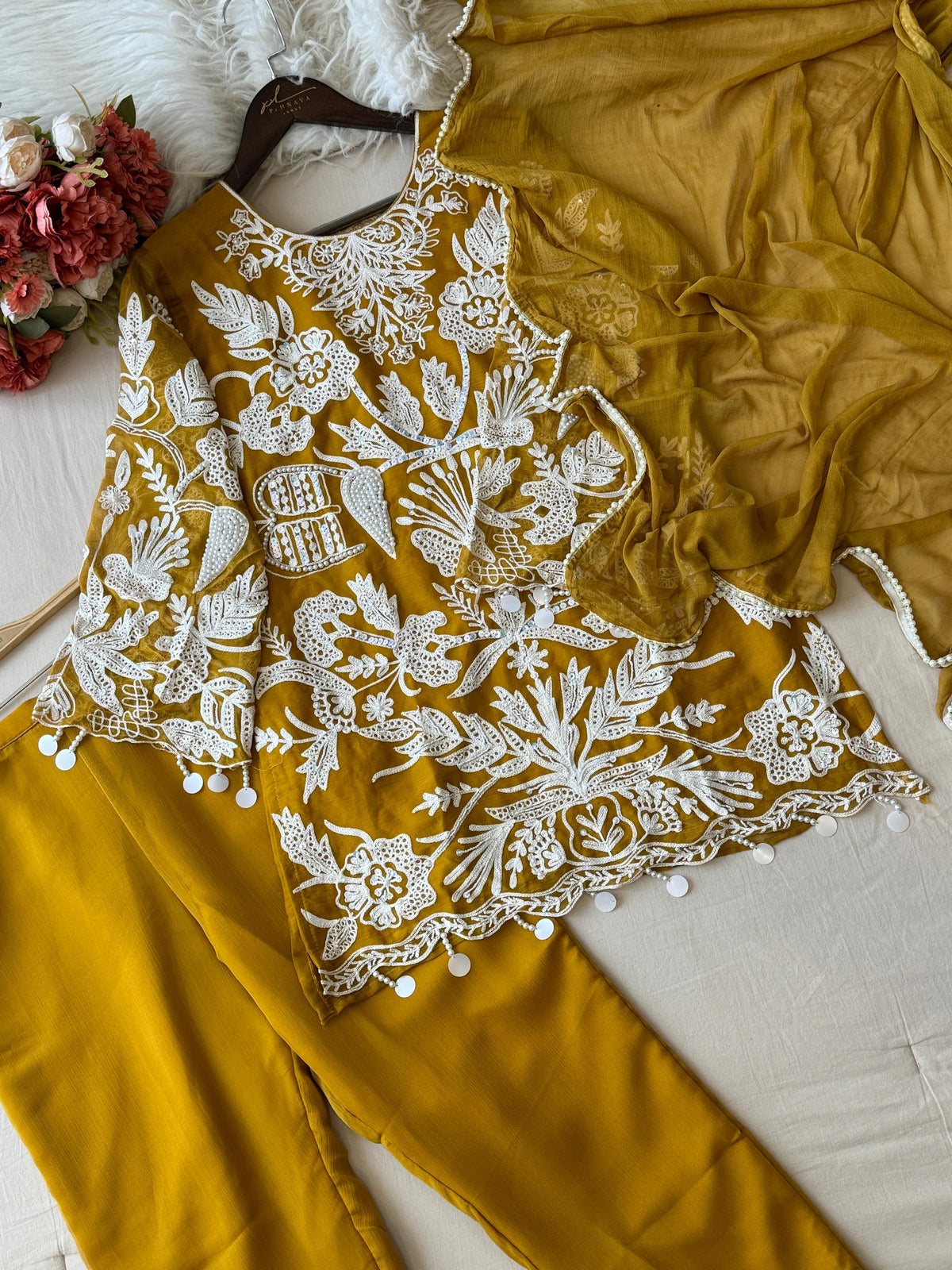 Party Wear Chiffon Georgette Suit Set-Colour Options - Pehnava Lawns